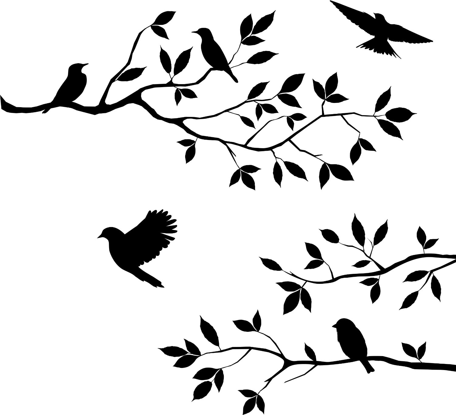 Decalgeek Burnish Birds & Blossoms Vinyl Wall Deca